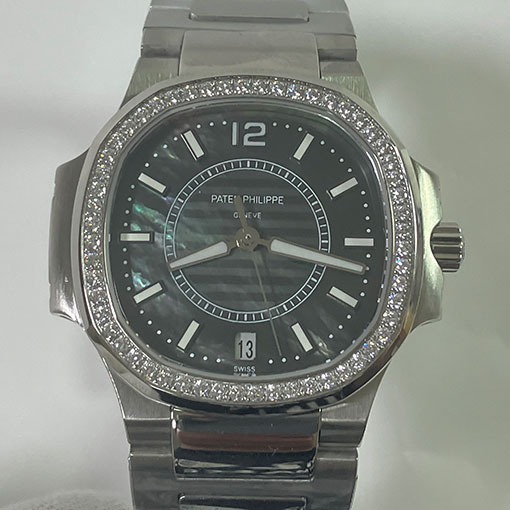 出荷前点検済 パテックフイリップコピー7008/1A-012 ノーチラス ステンレス/ダイヤ入り ダークグレー 腕時計専門販売